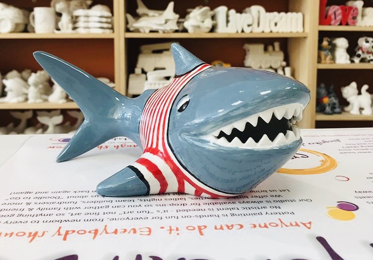 shark pottery painting