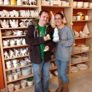 Drop by a pottery painting studio or take home a kit