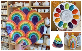 Paint Rainbows at Crock A Doodle